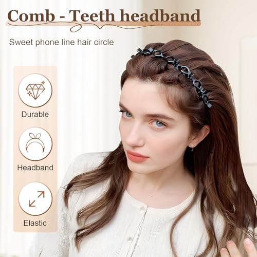 Bangs Hairpin Headband with Clips - 2 Pack