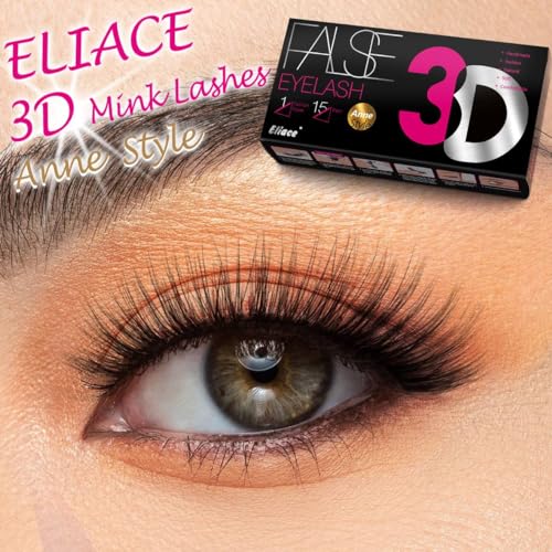 Eliace 3D Mink Lashes 15 Pairs - Wispy Cat Eye Fluffy