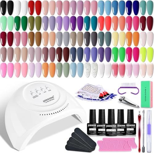 JODSONE Gel Nail Polish Kit 60 PC with UV Lamp - 55 Colors