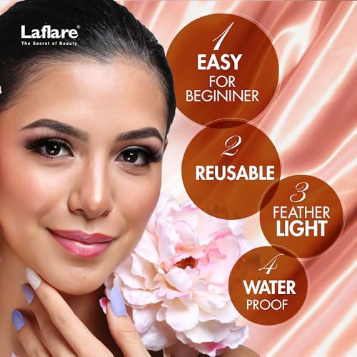 Laflare 25MM Silk Mink False Eyelashes - 5 Pairs Reusable 3D Lashes