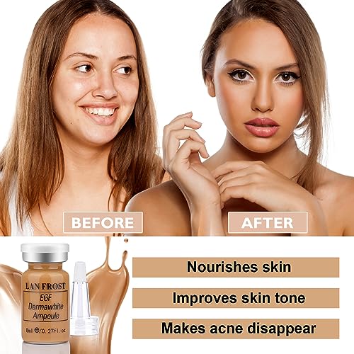 BB Facial Glow Serum Starter Kit Hyaluronic Acid Essence Foundation Skin Care Kit 0.27oz 12 Vials, Combined With Niacinamide and Peptides To Brighten Skin Tone Anti-Aging Foundation Light Rose