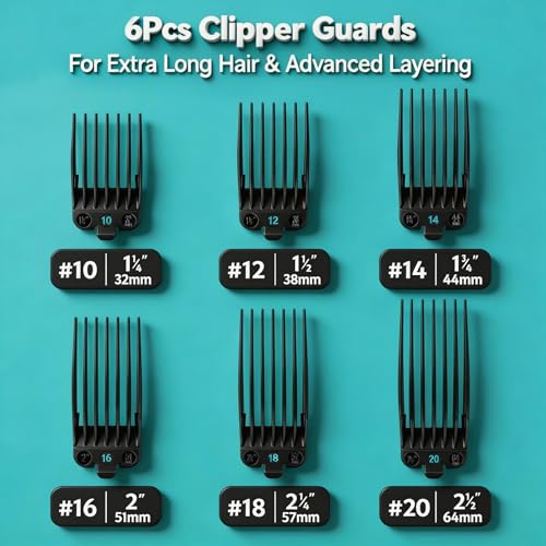 Wahl Clipper Guards Set 6-Piece Replacement Kit, 1.25-2.5" Lengths