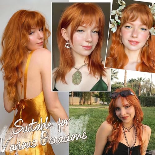 Auburn Clip-In Human Hair Bangs | Wispy Fringe Extensions