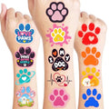 96 Pcs Dog Cat Paw Print Temporary Tattoos for Kids