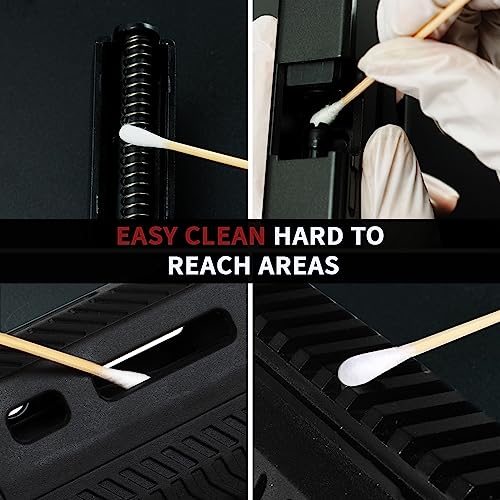 PINGMIC Gun Cleaning Kit - 300 Patches & 200 Long Cotton Swabs