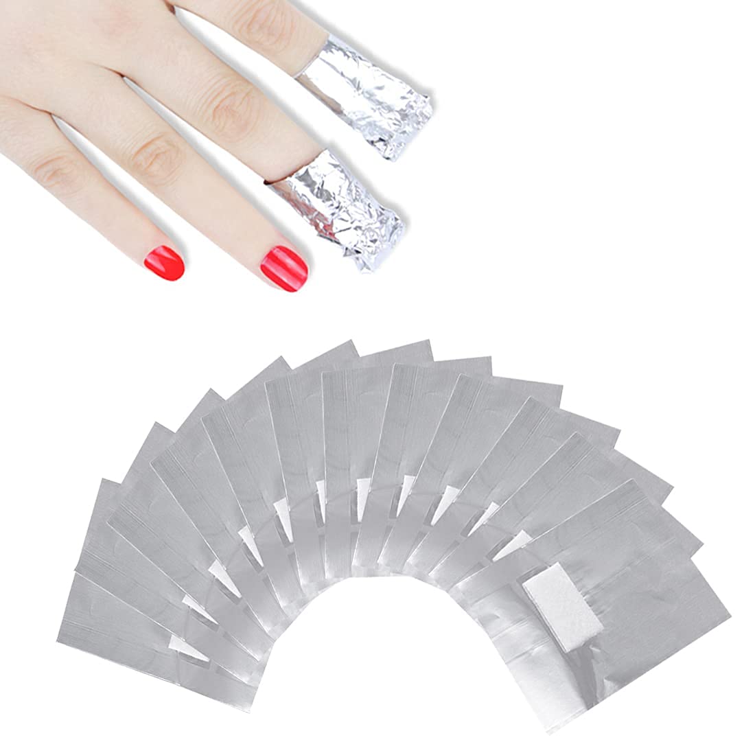 INHDBOX 500Pcs Nail Polish Remover Nail Foil Wraps Nail Gel Remover Soak Off Foils with large Cotton Pads