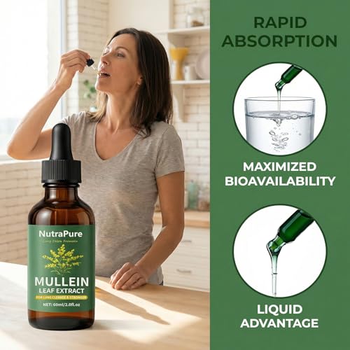 Organic Mullein Extract Drops for Respiratory & Immune Support - 2.0 fl oz