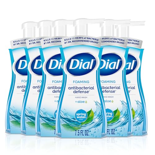 Dial Antibacterial Foaming Hand Soap with Aloe, 7.5 Fl Oz (Pack of 6)