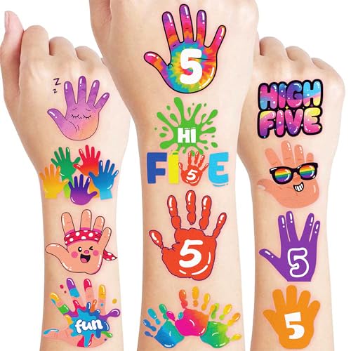 96 PCS Hi Five Temporary Tattoos for Kids | Waterproof