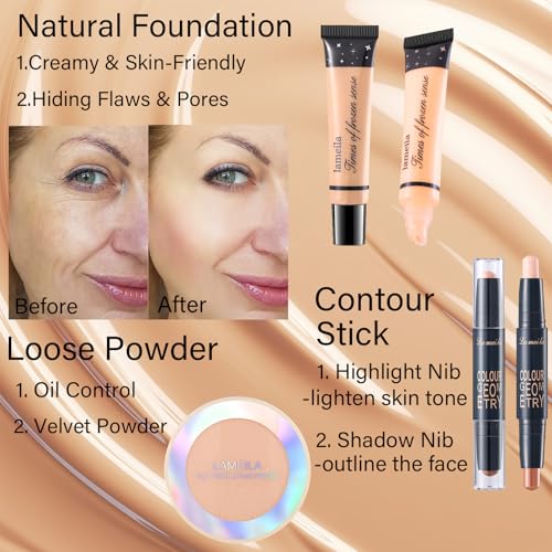 Complete Makeup Set for Beginners & Professionals - 16 Color Palette