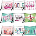 18 Pieces Golf Gift for Women Golfers Cosmetic Bags 9 Styles Makeup Bag Bulk Zipper Pouch Travel Toiletry Bags Purses Organizer Case for Ladies Girls Golfers Lover Player Accessories