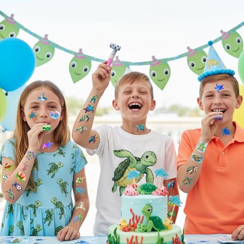 Turtle Temporary Tattoos - 60pc Under The Sea Party Favors