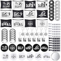 Baderke 72 Pcs Soccer Accessories Gifts Include 12 Make up Bags 12 Mirrors 12 Acrylic Keychains 12 Bracelet 12 Scrunchies 12 Hair Ties Team Gifts for Soccer Party Favor (Classic)