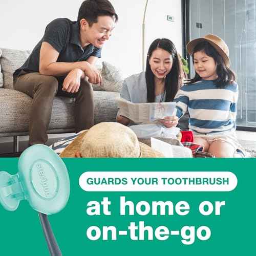 Steripod Clip-On Toothbrush Protector with Peppermint Essential Oil, Keeps Toothbrush Fresh and Clean, Fits Most Manual and Electric Toothbrushes, 1 Count