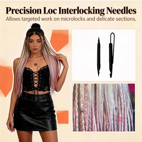 4-Piece Interlocking Loc Tool Set for Dreadlocks & Microlocs