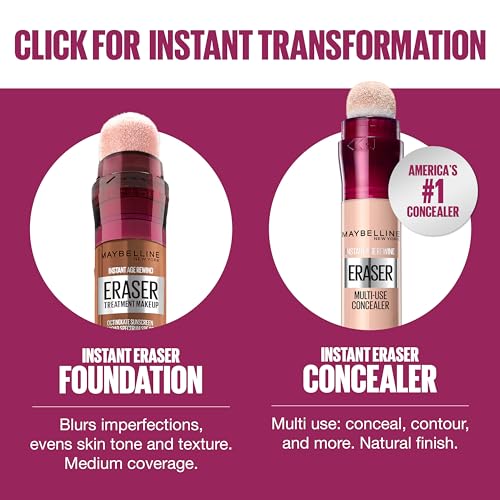 Maybelline Instant Age Rewind Eraser Foundation with SPF 20 and Moisturizing ProVitamin B5, 120, 1 Count (Packaging May Vary)