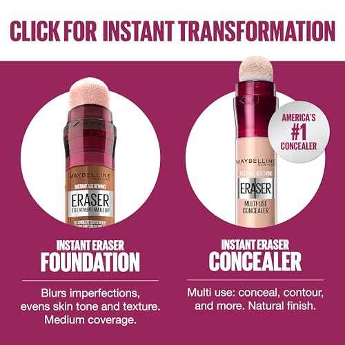 Maybelline Instant Age Rewind Eraser Foundation with SPF 20 and Moisturizing ProVitamin B5, 120, 1 Count (Packaging May Vary)
