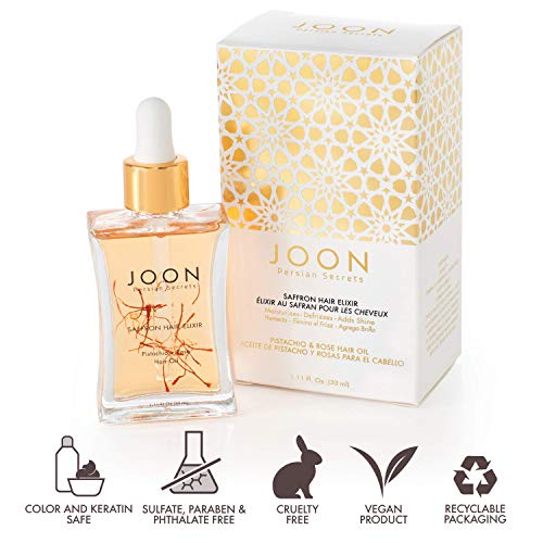Joon Saffron Hair Elixir Oil - Moisturizing Pistachio & Rose, 1.11 Fl. Oz.