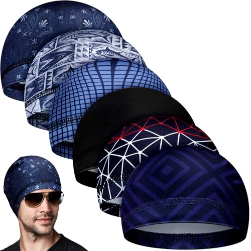 Haysandy Cooling Skull Cap Motorcycle Helmet Liner Beanie Sweat-Wicking Head Wrap