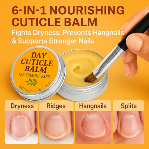 Tea Tree Oil Cuticle Balm for Dry Damaged Nails & Hangnails - 1.1 oz