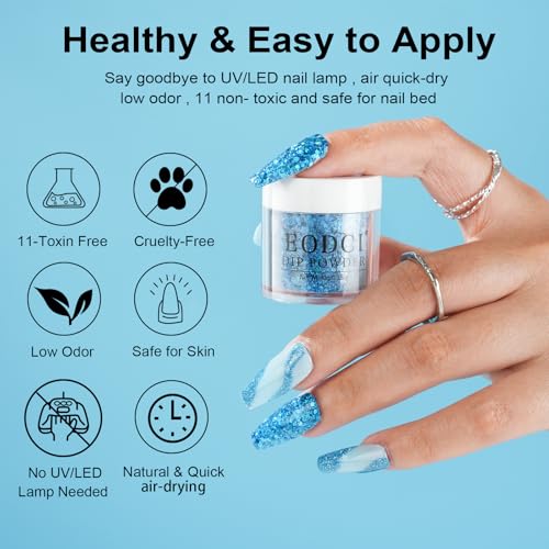 Eodci Dip Powder Nail Starter Kit - 6 Colors Glitter Dipping Powder Set