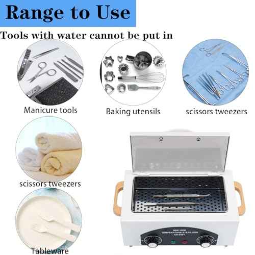 WINB High Temperature Sterilizer Autoclave Machine, Mini High Temperature Autoclave Machine with Timer 110V 300W, 1.5L Capacity, for Dental Tools, Nail Salon & Barber Equipment with Handle