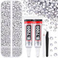 6100 Pcs Clear Flatback Resin Rhinestones Kit with B7000 Jewelry Glue