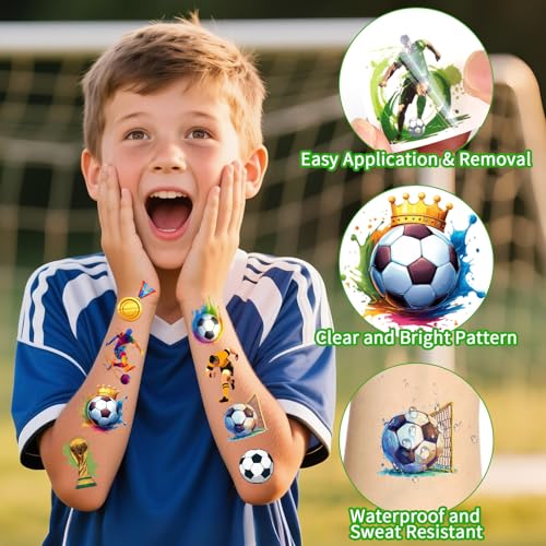 360 Soccer Temporary Tattoos for Kids & Adults
