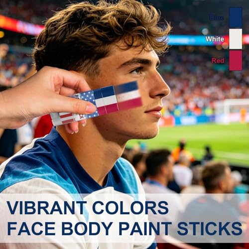 DEERELF USA 01 Face Paint Stick for World Cup Independence Day & Sports Fans