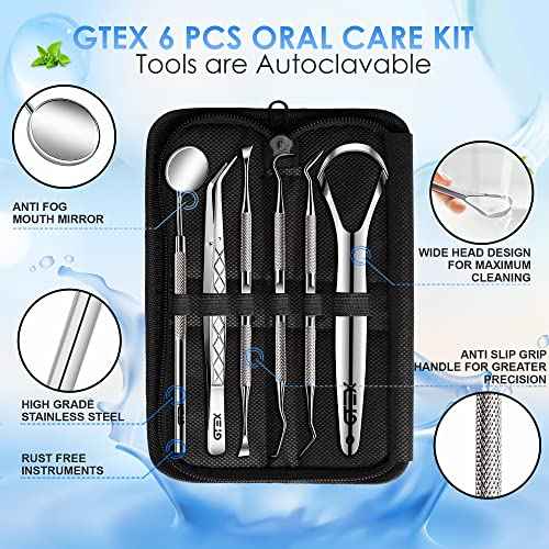GTEX Dental Tools, Dental Pick, Plaque Remover for Teeth, Teeth Cleaning Tools, Plaque Tartar Remover for Teeth, Dental Picks for Teeth Cleaning, Teeth Cleaning Kit, Dentist Tools