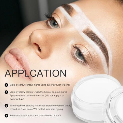 Eyebrow Mapping Kit with White Pre-inked Mapping String White Brow Paste Eyebrow Brush for Microblading Permanent Makeup Brow Lips Shape Mapping and Define (Kit)