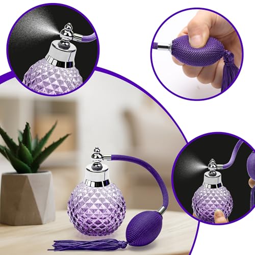 Coolrunner 100ml Refillable Vintage Style Crystal Perfume Atomizer - Purple