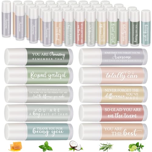 50 Sets Employee Appreciation Gifts Lip Balm Bulk Thank You Gifts for Women Coworkers Staff Teacher Nurse Volunteer Adult Valentine Baby Shower Bridal Wedding Favors for Guests