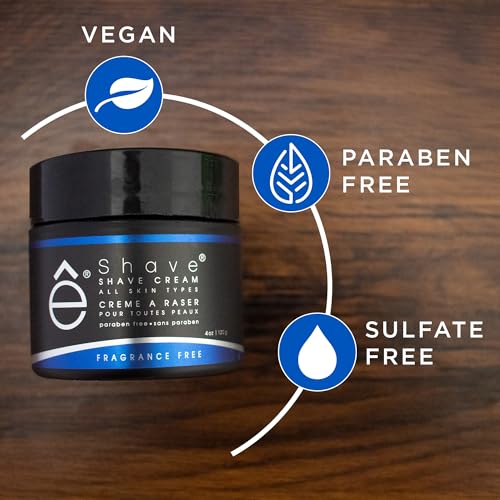 eShave Unscented Shaving Cream for Men - Prevents Razor Burn & Irritation, Rich Lather, Silky Smooth Shave
