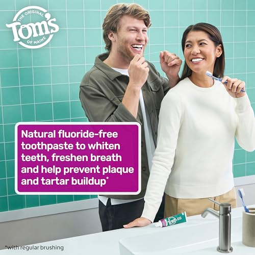 Tom's of Maine Fluoride-Free Whitening Toothpaste, Peppermint 2-Pack (5.5 oz)