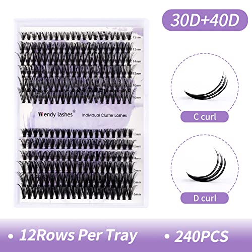 Wendy Lash Clusters DIY Kit - 240 PCS, 12-16mm Mixed, 30D+40D
