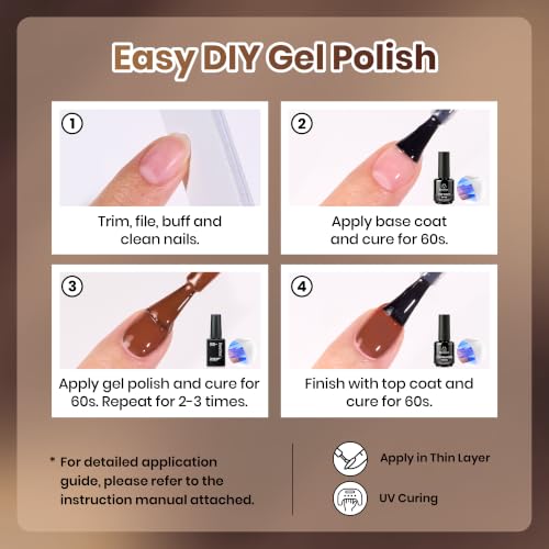 Beetles Brown Gel Polish Set - 6 Fall Colors
