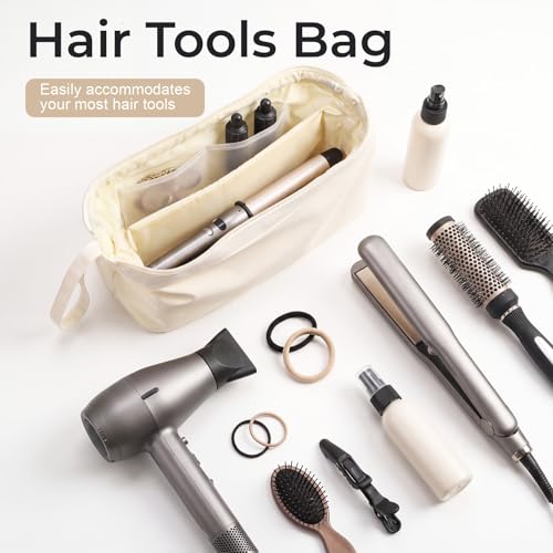 Cunno Beige Travel Hair Tool Bag Compatible with Dyson & Shark Flexstyle