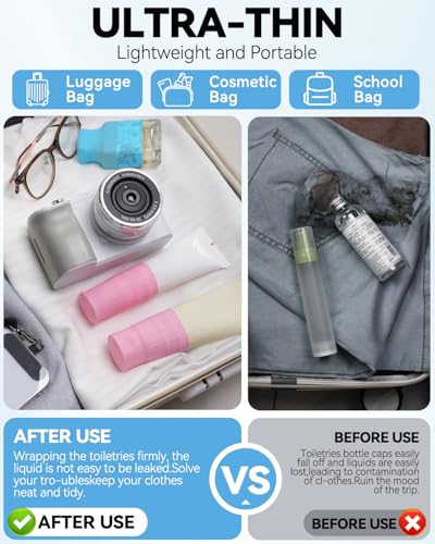16 Pack Silicone Bottle Covers - Leak-Proof Travel Toiletries