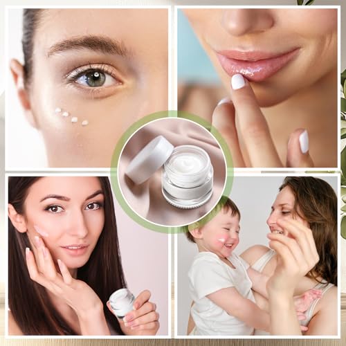 Norme 140 Pack 10ml Glass Cosmetic Jars with Lids, Refillable Sample Containers for Lip Balm, Cream, Lotion, Travel Size, Inner Liner, Wide Mouth(White)