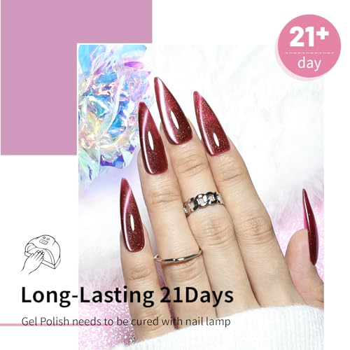 JODSONE Cat Eye Gel Nail Polish Set - 10 Colors with Base & Top Coat