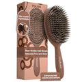 FRAMAR Soft Boar Bristle Hair Brush for Fine Hair - Chocolate