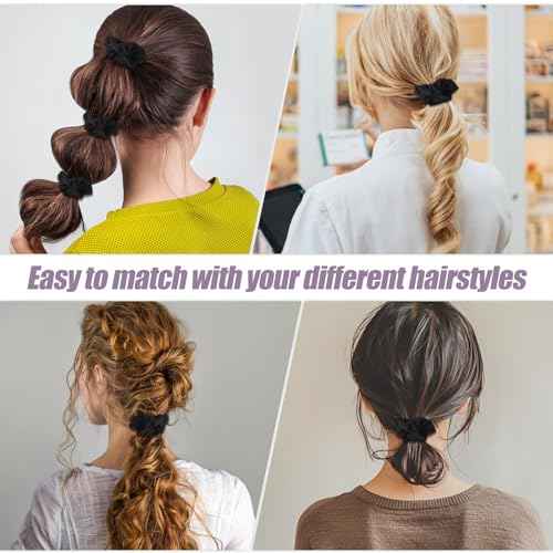 8 Pack Satin Scrunchies for Women, Silk Hair Ties Silk Scrunchies Black Hair Scrunchies for Women Girls Gifts