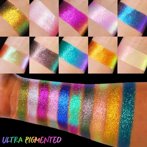 UCANBE Chameleon Multichrome Eyeshadow Palette - 10 Color Shifting Shades