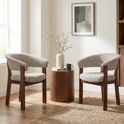 COLAMY Upholstered Dining Chair, Solid Red Oak Wood