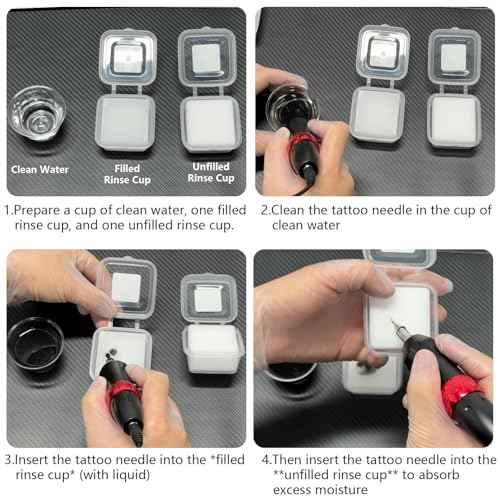 Dip Foam Cups-32Pcs Cylindrical Tattoo Supplies Disposable Rinse Caps for Color Switching & Needle Cleaning