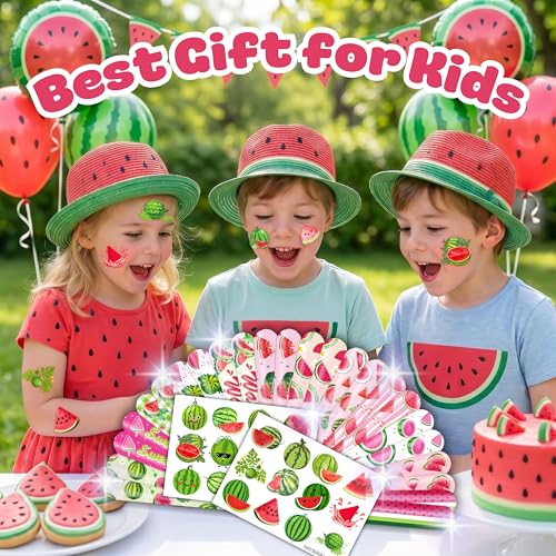 Watermelon Party Favor Set - 48 Piece Bundle with Tattoos & Slap Bracelets