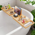 Bamboo Bathtub Caddy Tray – Expandable, Waterproof Bath Organizer