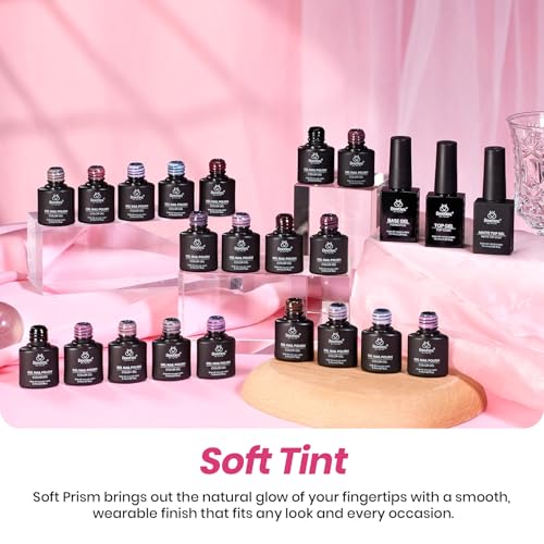 Beetles Soft Tint Nude Gel Nail Polish Set - 20 Colors Jelly Gel Kit, 7.5ml + 2 Top Coats