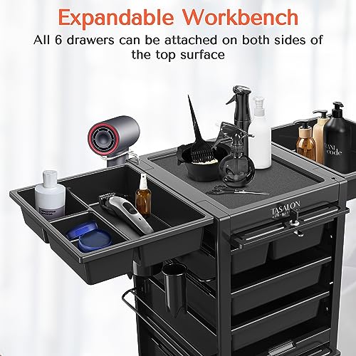 6-Drawer Lockable Salon Trolley with Wheels